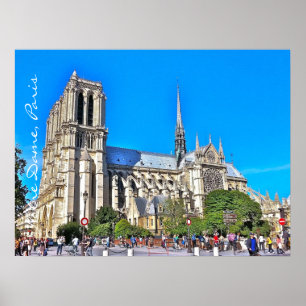 Notre- Damekathedralen-Fotoillustration Poster