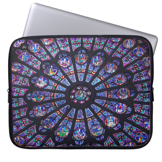 Notre- DameRosen-Fenster-Elektronik-Tasche Laptopschutzhülle (Vorderseite)