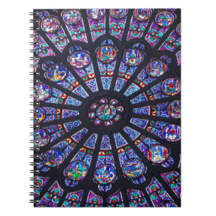 Notre- DameRosen-Fenster-Notizbuch Notizblock