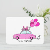 Notre Mariage - französische Hochzeitseinladung Einladung (Stehend Vorderseite)