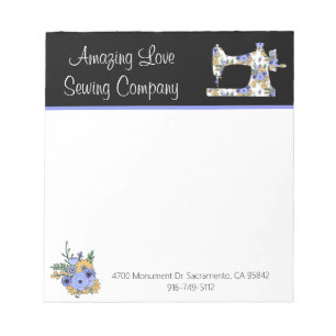 Notruf für die bläserne Nähmaschine Notizblock