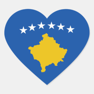 Notruf für Kosovo-Flaggen Herz-Aufkleber