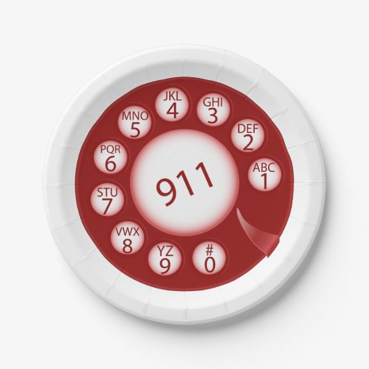 Notruf Pappteller (Vorderseite)