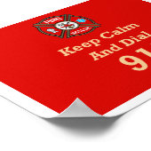 Notrufnummer 911-Plakat für Feuerwehr Poster (Ecke)