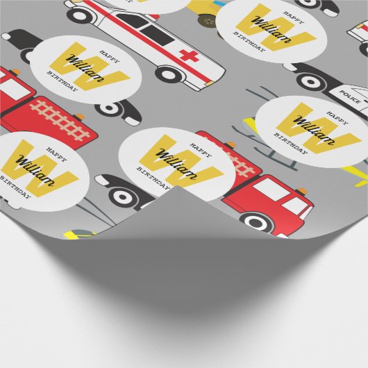 Notrufnummer für den Transport von Notfallfahrzeug Geschenkpapier (Ecke)