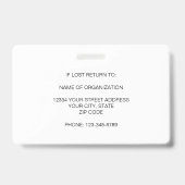 Notrufnummer RN Foto ID Hospital Logo Ausweis (Rückseite)