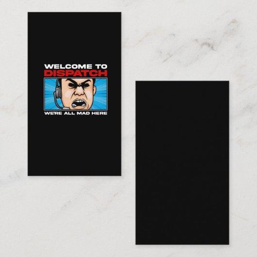 Notrufnummern für den Funny Dispatcher 911 Visitenkarte (Vorne/Hinten)