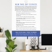 Notrufrestaurant nehmen Neue blaue Speisen Poster (Heimbüro)