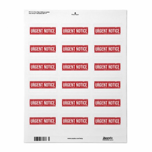 Notrufstelle Adressaufkleber (Vorne)