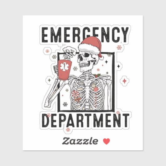 Notrufzentrale Skeleton Nursing Coffee Lover Aufkleber (Blatt)