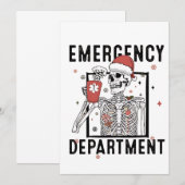 Notrufzentrale Skeleton Nursing Coffee Lover Einladung (Vorne/Hinten)