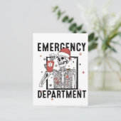 Notrufzentrale Skeleton Nursing Coffee Lover Einladungspostkarte (Stehend Vorderseite)
