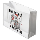 Notrufzentrale Skeleton Nursing Coffee Lover Große Geschenktüte (Vorderseite Schrägansicht)