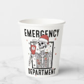 Notrufzentrale Skeleton Nursing Coffee Lover Pappbecher (Vorderseite)