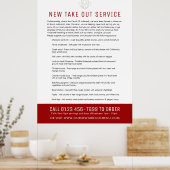 Notrufzentrale und neue Speisekarte Poster (Küche)