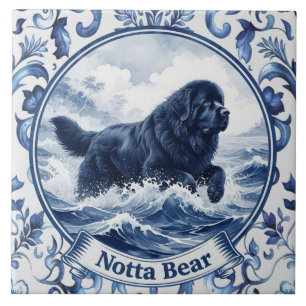 Notta Bear Delft Blue Neufundländer Fliese