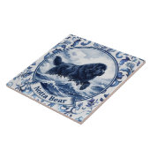 Notta Bear Delft Blue Neufundländer Fliese (Seite)
