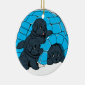 Notta Bears Newfoundland Puppy Igloo Keramik Ornament (Rechts)