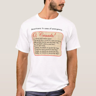 NotTexte zu Candian nationaler Hymne T-Shirt