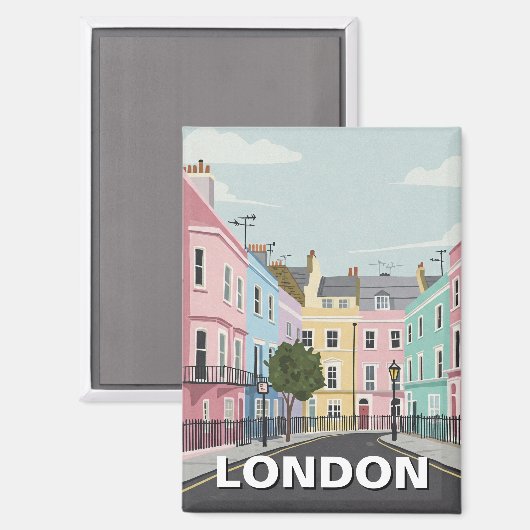 Notting Hill London Magnet (Vorderseite/Rückseite)