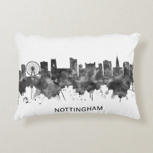 Nottingham England Skyline BW Dekokissen
