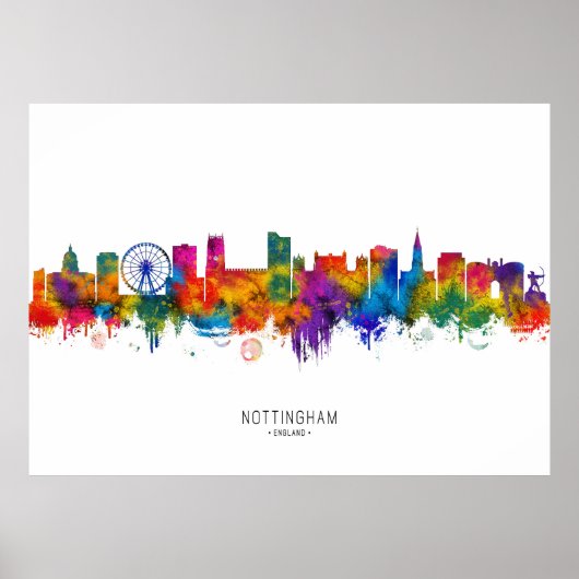 Nottingham England Skyline Poster (Vorne)