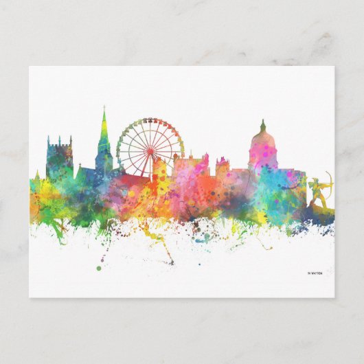 NOTTINGHAM ENGLAND SKYLINE POSTKARTE (Vorderseite)