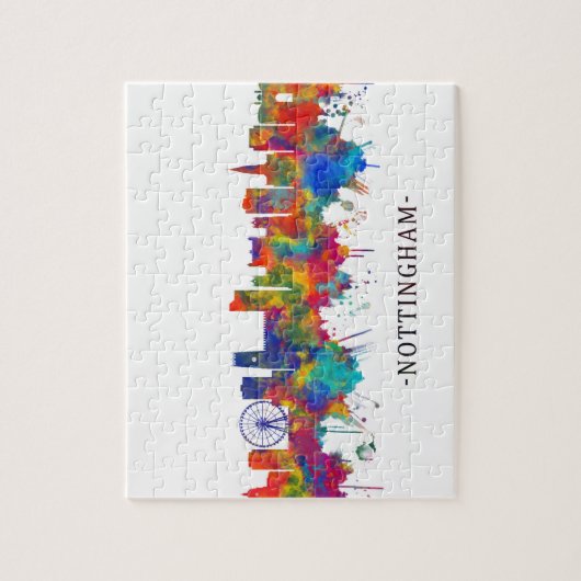 Nottingham England Skyline Puzzle (Vertikal)