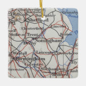 Nottingham England Vintage Karte Keramikornament (Vorderseite)