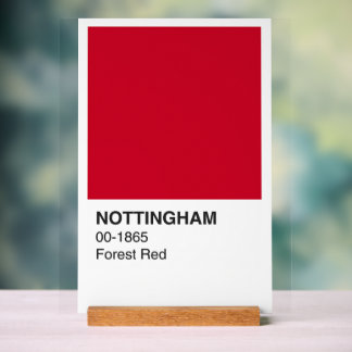 Nottingham Red Forest - Weißer Hintergrund Acrylschild