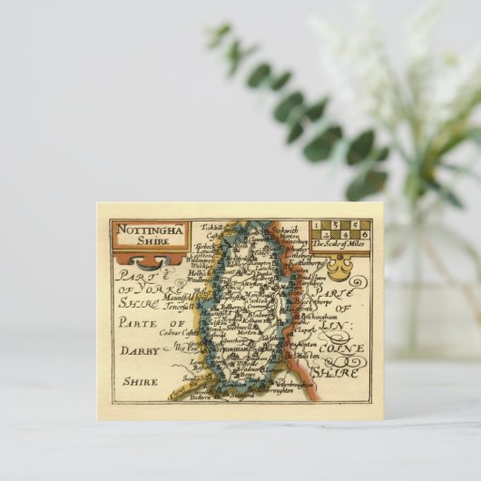 Nottinghamshire Landkreis England Alte antike Kart Postkarte (Stehend Vorderseite)