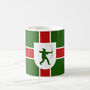 Nottinghamshire-Regionsflagge England Robin Hood Kaffeetasse