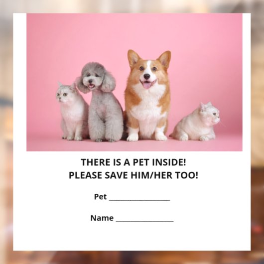 Notversorgung eines Hauses Fensteraufkleber (Blatt 2)