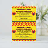 Notwarnung Mein Haustier ist allein Zuhause-Karten Karte (Stehend Vorderseite)