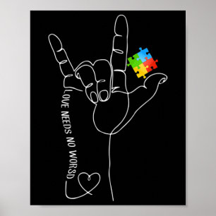 Notwendigkeit kein Wort asl Autismus Bewusstsein S Poster