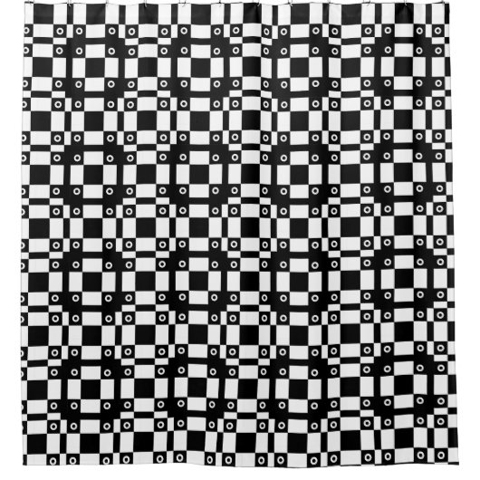 Noughts and Squares Schwarz-weiß Duschvorhang (Vorderseite)
