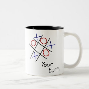 Noughts & Crosses (Tic-tac-toe) Zweifarbige Tasse