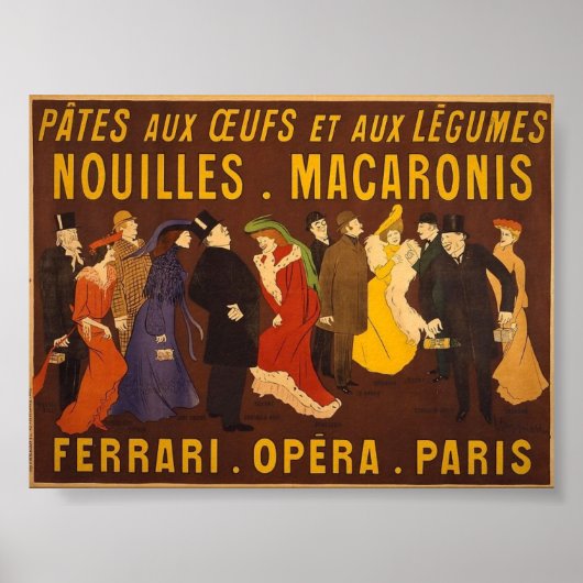 Nouilles, Makaronis. Ferrari, Opéra, Paris. Poster (Vorne)