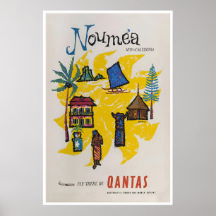 Nouméa Kunst Neukaledonien Reiseplakat Süd Poster