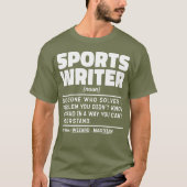 Noun-Definition für Sportschriftsteller Lover Funn T-Shirt (Vorderseite)
