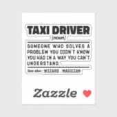 Noun Definition für Taxifahrer Fachmann Aufkleber (Blatt)