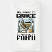 Nourished by Grace, Sustained by Faith Design Banner (Vertikal)