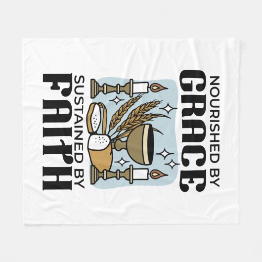 Nourished by Grace, Sustained by Faith Design Fleecedecke (Vorderseite (Horizontal))