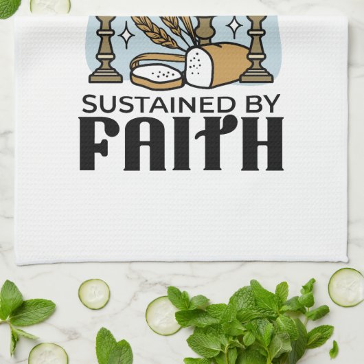 Nourished by Grace, Sustained by Faith Design Geschirrtuch (Gefaltet)