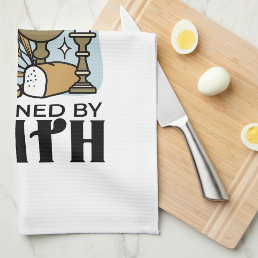 Nourished by Grace, Sustained by Faith Design Geschirrtuch (Viertel Falte)