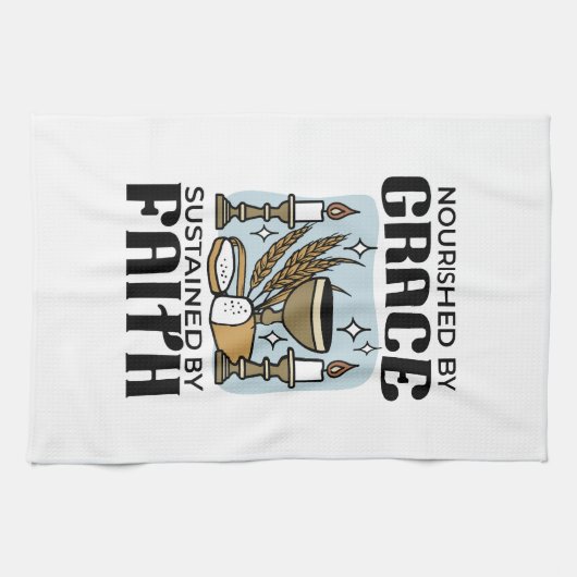 Nourished by Grace, Sustained by Faith Design Geschirrtuch (Horizontal)