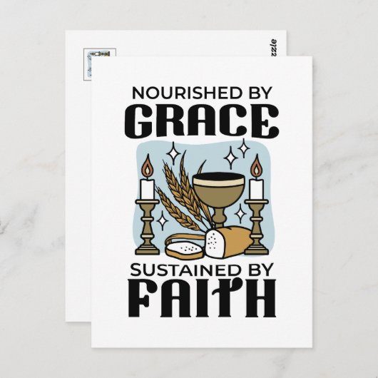 Nourished by Grace, Sustained by Faith Design Postkarte (Vorne/Hinten)