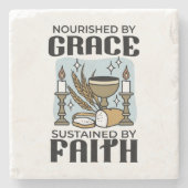 Nourished by Grace, Sustained by Faith Design Steinuntersetzer (Vorderseite)