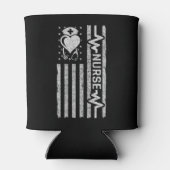 Nourse Wertschätzung Hero Heart Life American Flag Dosenkühler (Rückseite)