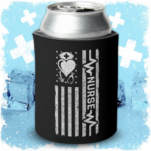 Nourse Wertschätzung Hero Heart Life American Flag Dosenkühler